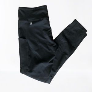 Fabletics High Rise Side Pockets Black Leggings